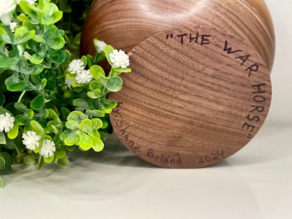 "The War Horse" - Live Edge Black Walnut Pedestal Bowl 