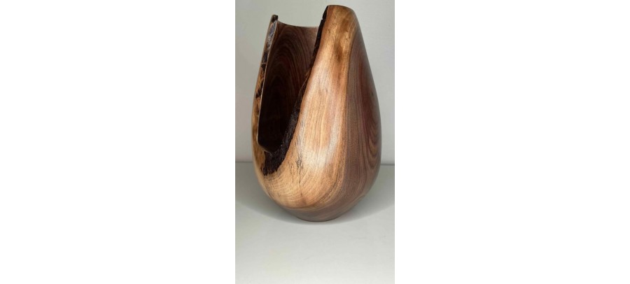 Meet "The Dragon" - Natural Edge Black Walnut Crotch Hollow Form