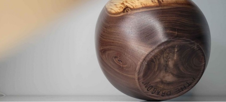 Meet "The Dragon" - Natural Edge Black Walnut Crotch Hollow Form