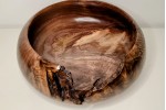 Meet "The Highlight" - Highly Figured Black Walnut Bowl with Bark Inclusion - Locally Handmade