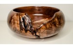 Meet "The Highlight" - Highly Figured Black Walnut Bowl with Bark Inclusion - Locally Handmade