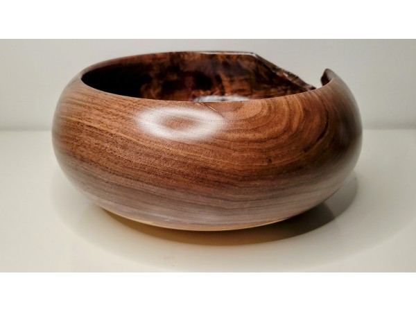 Meet "The Highlight" - Highly Figured Black Walnut Bowl with Bark Inclusion - Locally Handmade