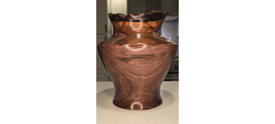 Meet "The Killa Gorilla" - Live Edge Black Walnut Vase with Natural Void - Signed by Artist - Illinois Woodturner Shane Boland 10" h x 9" d