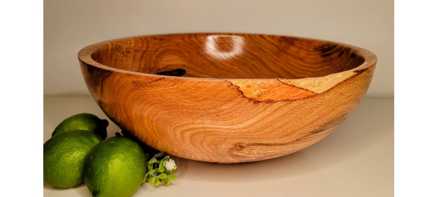 Large Fruit Bowl 13" x 4.5" Locally Handmade from Red Oak