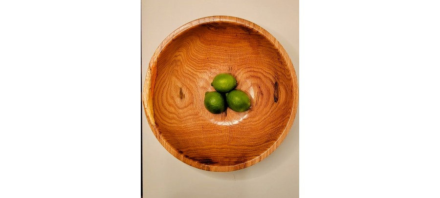 Large Fruit Bowl 13" x 4.5" Locally Handmade from Red Oak