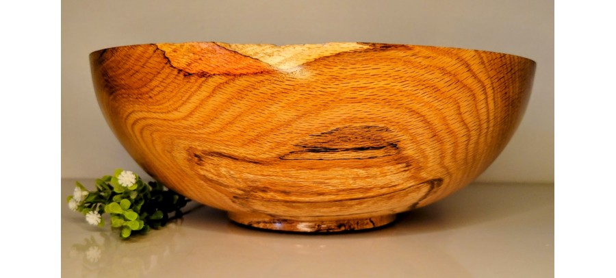 Large Fruit Bowl 13" x 4.5" Locally Handmade from Red Oak