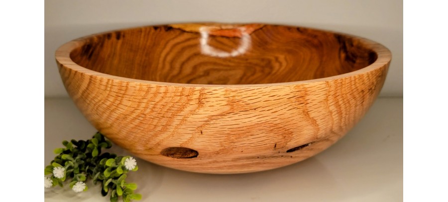 Large Fruit Bowl 13" x 4.5" Locally Handmade from Red Oak