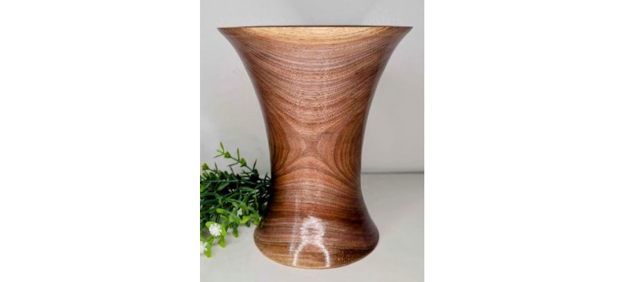 Meet "Showtime" - Black Walnut Vase - by local artist Shane Boland