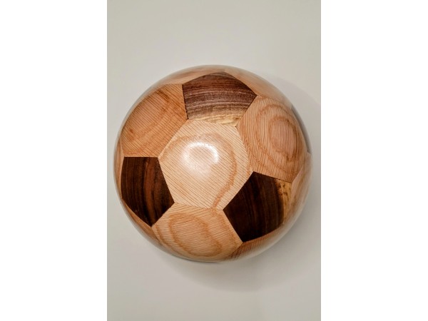 Soccer Ball (Truncated Icosahedron)  segmented turning of oak and black walnut pre-order