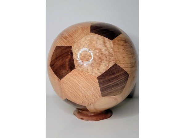 Soccer Ball (Truncated Icosahedron)  segmented turning of oak and black walnut pre-order