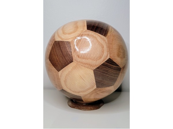 Soccer Ball (Truncated Icosahedron)  segmented turning of oak and black walnut pre-order