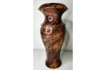 Highly Figured Black Walnut Vase with Bark Inclusion and Chatoyancy- Hand Made in USA by Illinois Woodturner - 10.75" x 4.5" #woodart #vase