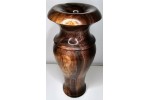 Highly Figured Black Walnut Vase with Bark Inclusion and Chatoyancy- Hand Made in USA by Illinois Woodturner - 10.75" x 4.5" #woodart #vase