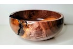 Meet "Blessed" - Highly Figured Large Black Walnut Bowl with Bark Inclusion - Locally Handmade