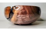 Meet "Blessed" - Highly Figured Large Black Walnut Bowl with Bark Inclusion - Locally Handmade