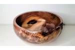 Meet "Blessed" - Highly Figured Large Black Walnut Bowl with Bark Inclusion - Locally Handmade