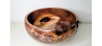 Meet "Blessed" - Highly Figured Large Black Walnut Bowl with Bark Inclusion - Locally Handmade