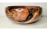 Meet "Blessed" - Highly Figured Large Black Walnut Bowl with Bark Inclusion - Locally Handmade