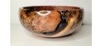 Meet "Blessed" - Highly Figured Large Black Walnut Bowl with Bark Inclusion - Locally Handmade