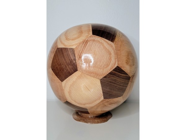 Soccer Ball (Truncated Icosahedron)  segmented turning of oak and black walnut pre-order