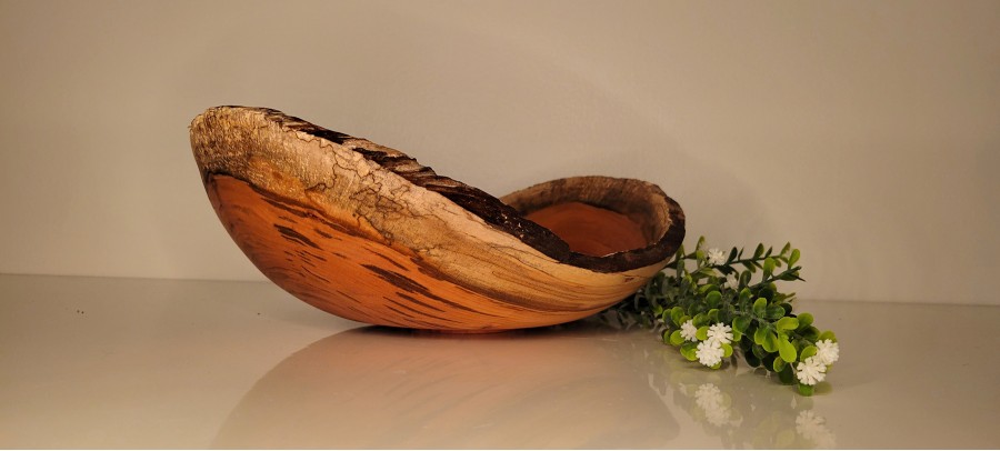 Spalted Black Cherry Natural Edge Winged Bowl  from the Beard's Backyard | Extra Lage | SOLD!