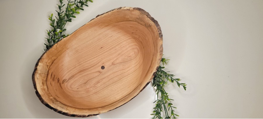 Spalted Black Cherry Natural Edge Winged Bowl from the Beard's Backyard | Extra Lage | Flawed