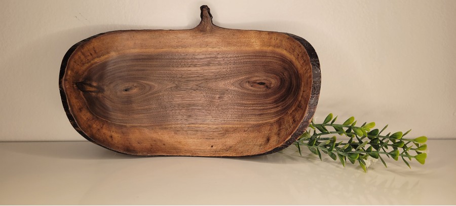 Natural Edge Winged Black Walnut Bowl