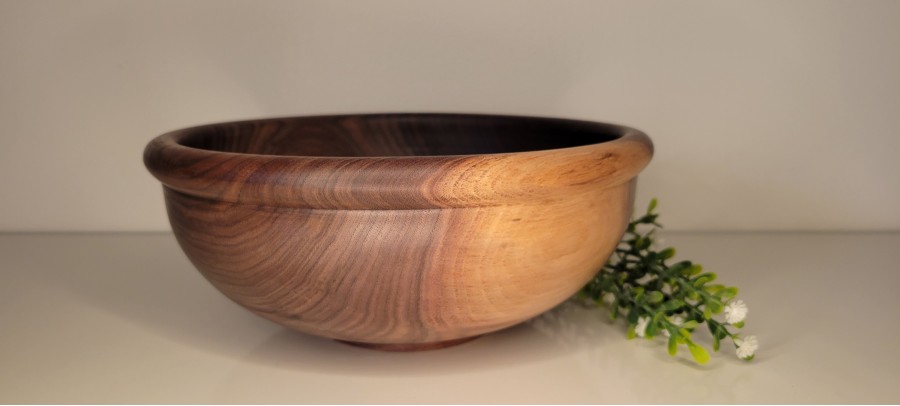 Black Walnut Bowl with Bead Rim | Medium | Sealed w/Polyurethane & Finished with Food Grade Mineral Oil/Beeswax/Carnauba Wax | SOLD!