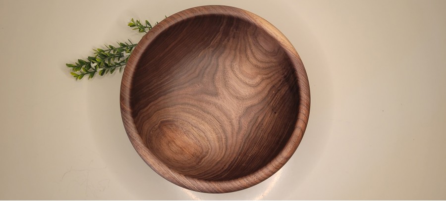 Black Walnut Bowl with Bead Rim | Medium | Sealed w/Polyurethane & Finished with Food Grade Mineral Oil/Beeswax/Carnauba Wax | SOLD!