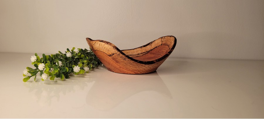 Spalted Red Oak Winged Bowl | Medium