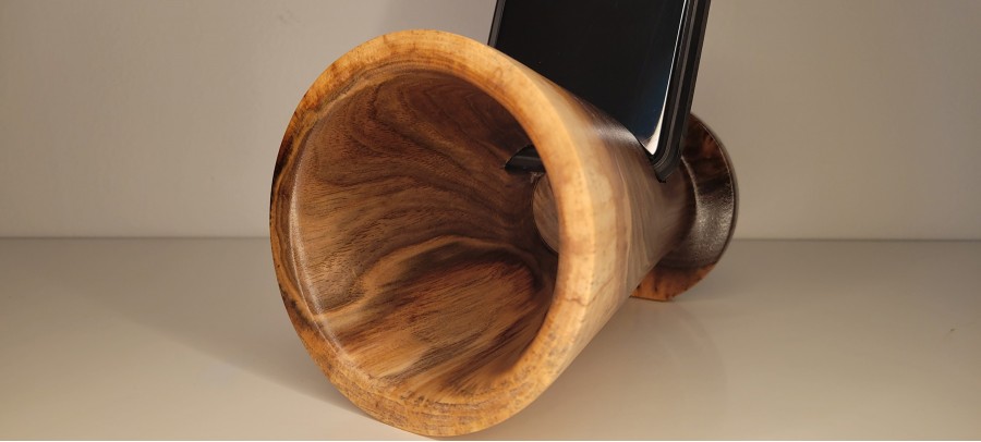 Phone Amplifier Stand - Black Walnut - Locally Hand Made