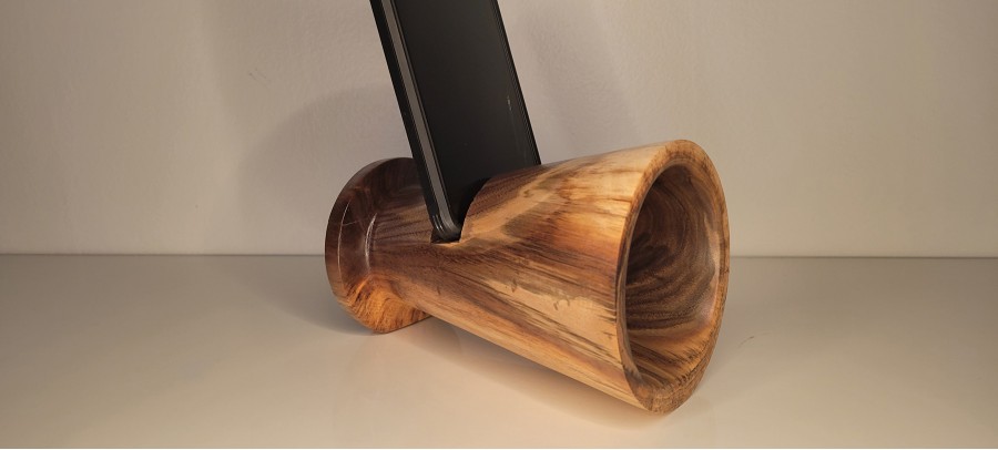 Phone Amplifier Stand - Black Walnut - Locally Hand Made