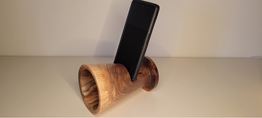 Phone Amplifier Stand - Black Walnut - Locally Hand Made