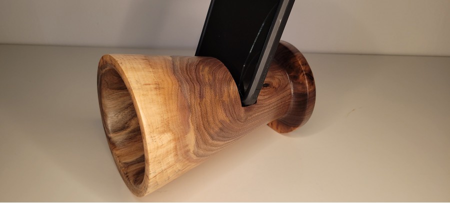 Phone Amplifier Stand - Black Walnut - Locally Hand Made