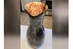 Ebonized Mystery Wood Vase signed by Artist - Handmade by Illinois Woodturner Shane Boland - 12.4" tall x 5.3" diameter - Tall Modern Vase