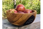 Pretty Good Little Apple Bowl With Bark Inclusion and Spalting - Handmade by Illinois Woodturner - 7.25" x 3.25" - Unique Bowl - Wood Art