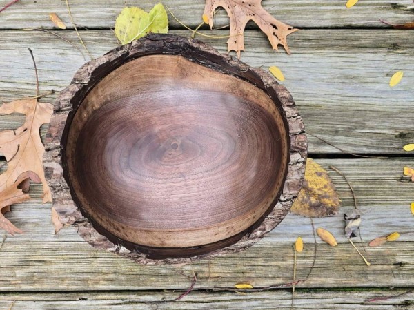 Pretty Good (but not great) Live Edge Black Walnut Bowl by St. Anne Woodturner. 8.75" x 3.75"