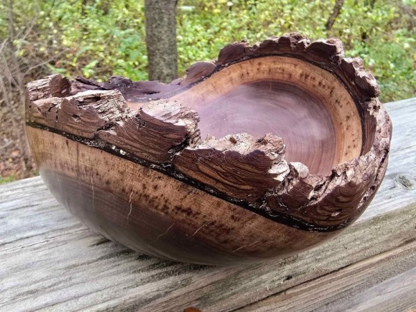 Pretty Good (but not great) Live Edge Black Walnut Bowl by St. Anne Woodturner. 8.75" x 3.75"