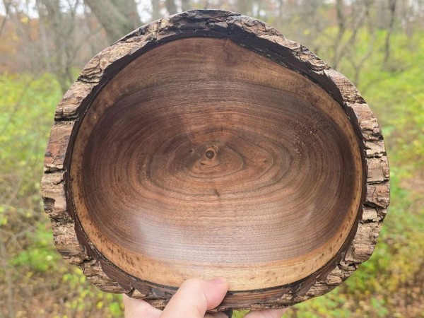 Pretty Good (but not great) Live Edge Black Walnut Bowl by St. Anne Woodturner. 8.75" x 3.75"