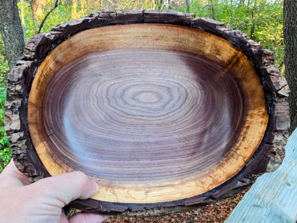 Pretty Good Live Edge Black Walnut Bowl by St. Anne Woodturner. 10" x 4"