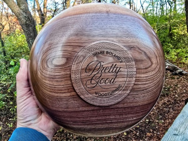 Pretty Good Live Edge Black Walnut Bowl by St. Anne Woodturner. 10" x 4"