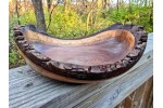 Pretty Good Live Edge Black Walnut Bowl by St. Anne Woodturner. 10" x 4"