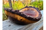 Pretty Good Live Edge Black Walnut Bowl by St. Anne Woodturner. 10" x 4"