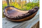 Pretty Good Live Edge Black Walnut Bowl by St. Anne Woodturner. 10" x 4"