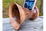 PRE ORDER (Estimated shipping mid-February) - Phone Speaker Stand - Black Walnut by Pretty Good Woodturner Hand Crafted Passive Speaker Phone Amplifier Stand - Hand Made in USA