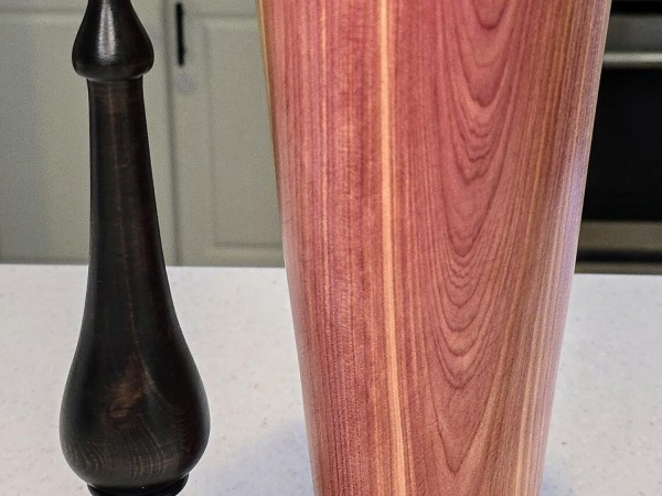 Handmade Aromatic Eastern Red Cedar Urn & 200 Year old Yew Finial Lid by St. Anne Woodturner - Wood Box - Wood Vase - Beautiful Centerpiece