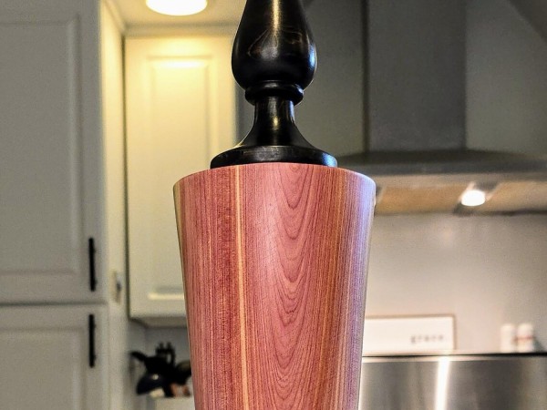 Handmade Aromatic Eastern Red Cedar Urn & 200 Year old Yew Finial Lid by St. Anne Woodturner - Wood Box - Wood Vase - Beautiful Centerpiece