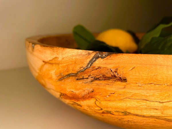 Meet "Mayhem" - A Large Beyond Spalted Butternut (White Walnut) Fruit Bowl | 13" Diameter x 4" Tall | Finished with Food Grade Mineral Oil