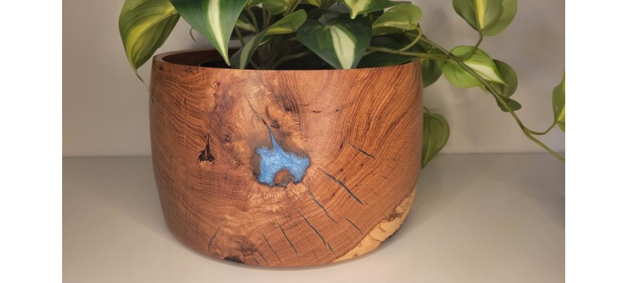 Locally Hand Made (Kankakee County) Large Black Locust Salad Bowl - Salvaged from Becoming Firewood