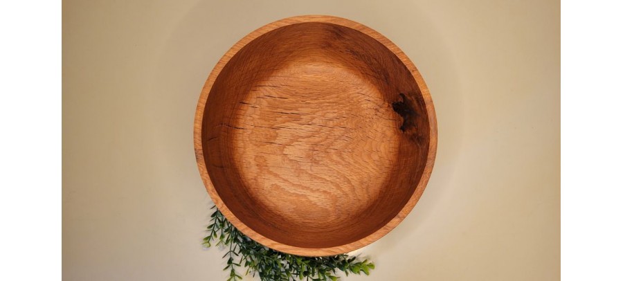 Locally Hand Made (Kankakee County) Large Black Locust Salad Bowl - Salvaged from Becoming Firewood